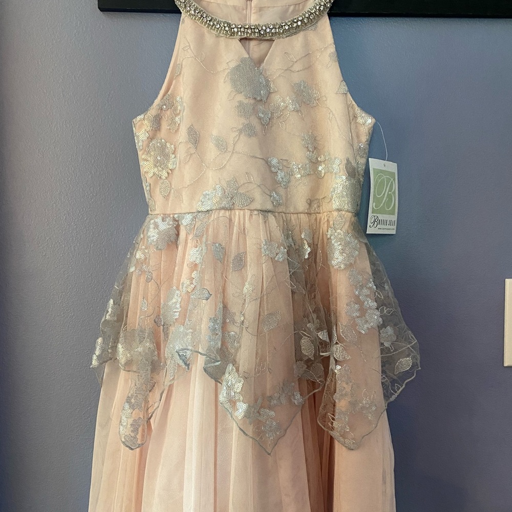 Bonnie Jean pink and silver dress